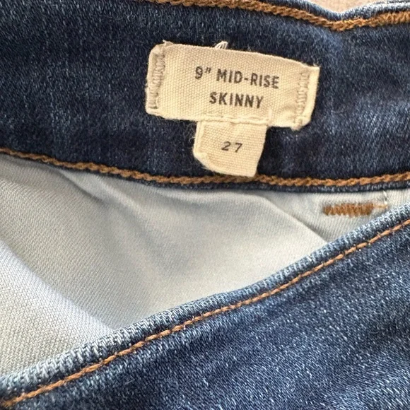 Madewell 9" Mid-Rise Skinny Jeans Patty Wash Style L9933, Sz 27 - Picture 16 of 16